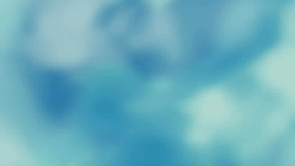 Azul lagoa, turquesa e menta em volumes fluidos.